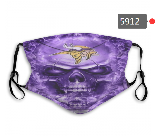 2020 NFL Minnesota Vikings #9 Dust mask with filter->nfl dust mask->Sports Accessory